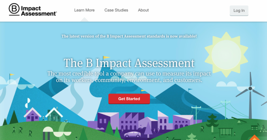 Homepage of the B Impact Assessment