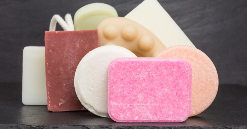 A bunch of different soaps.