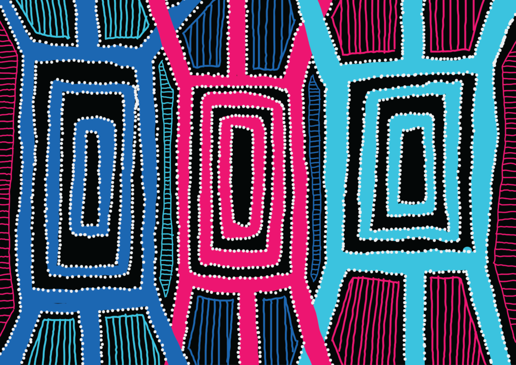 Aboriginal artwork by Tyrown Waigana