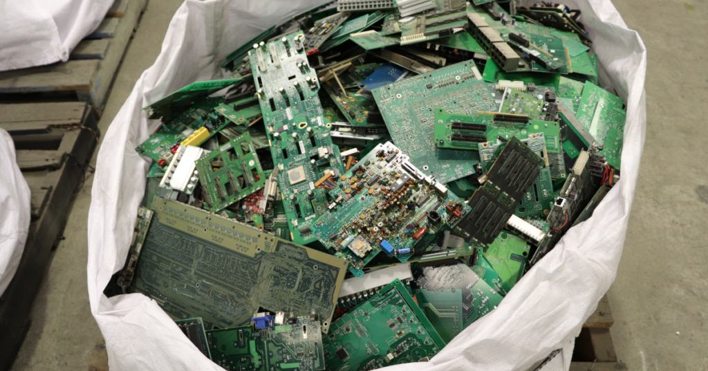 A bag full of e-waste