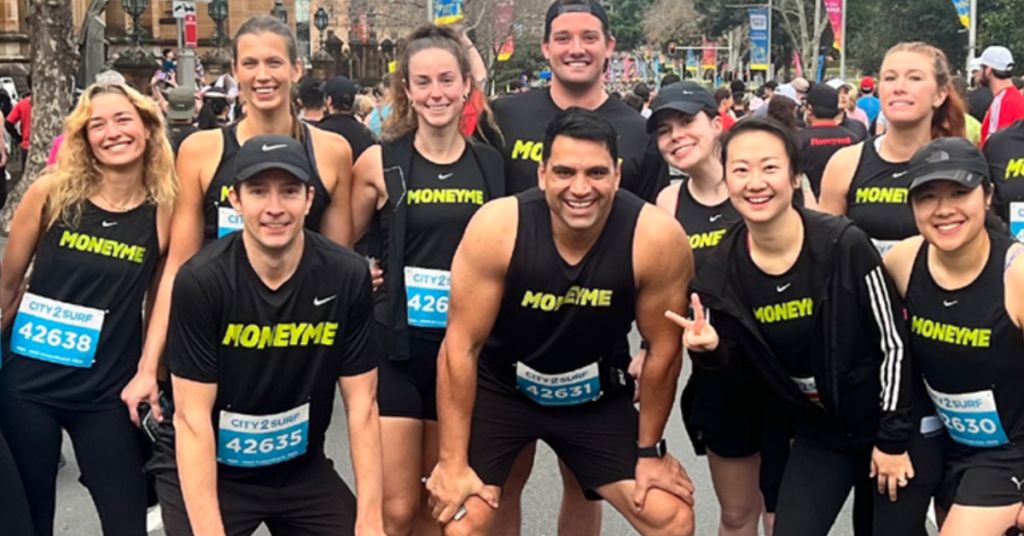 The MoneyMe team at the running event City2Surf