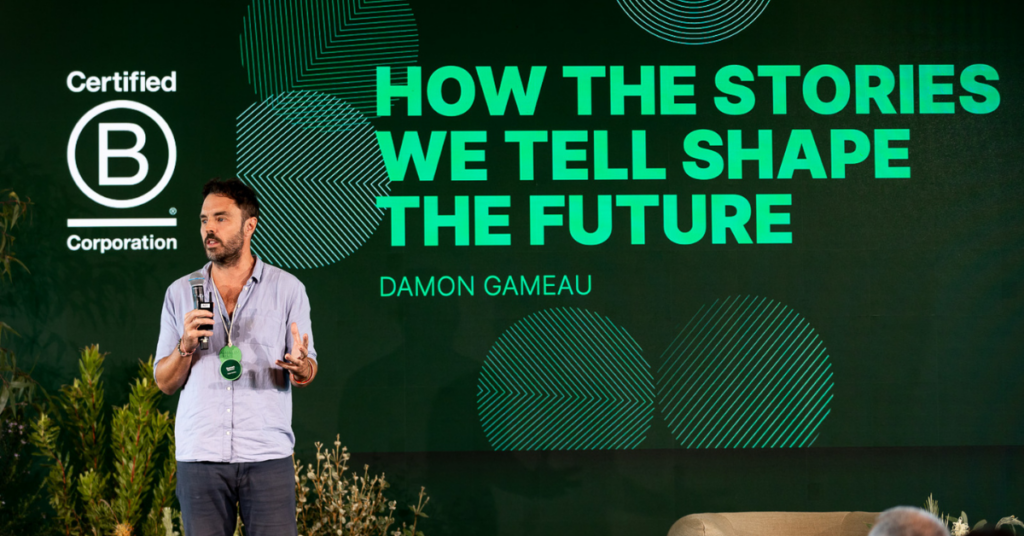 Damon Gameau plenary session on how the stories we tell shape the future