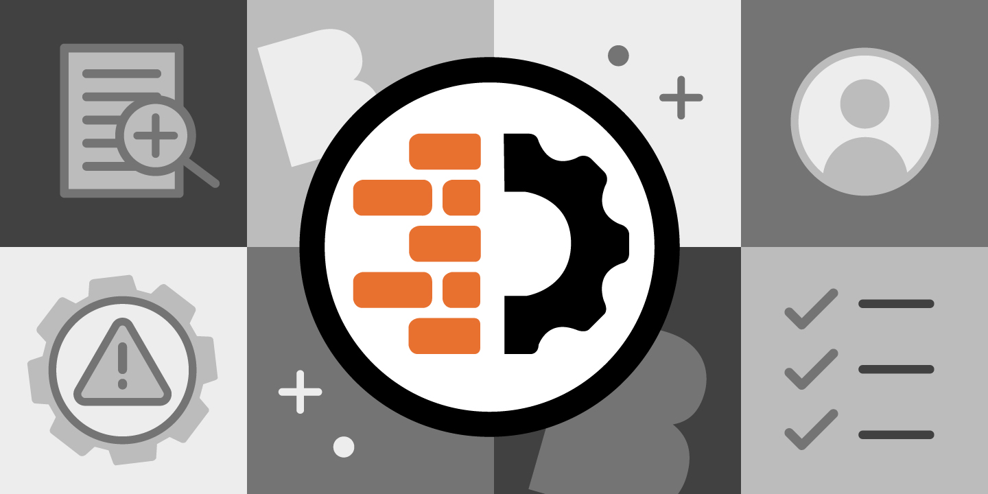 B Corp foundational requirements graphic in grey and orange with central graphic representing a gear