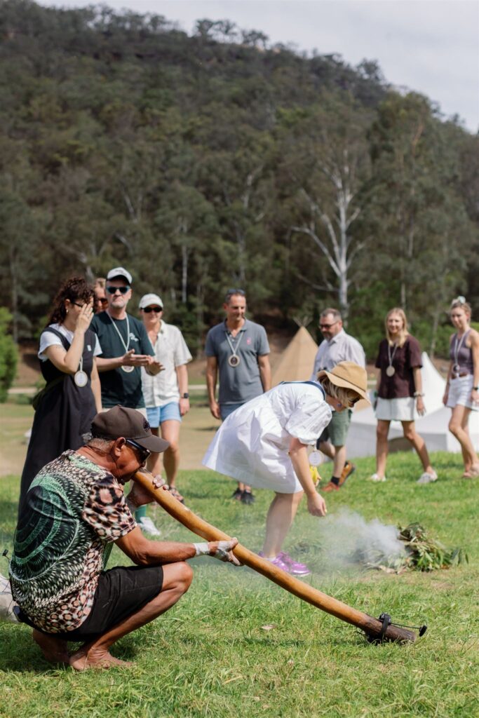 Elder Uncle Gavi Duncan leading a smoking ceremony
