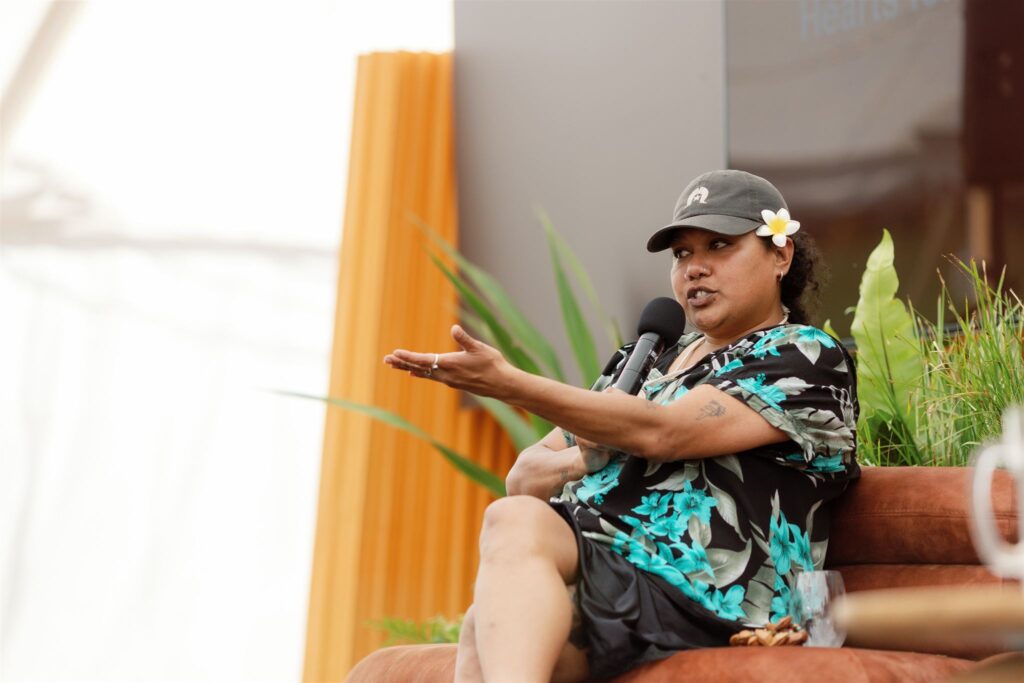 Tish King speaking to the audience