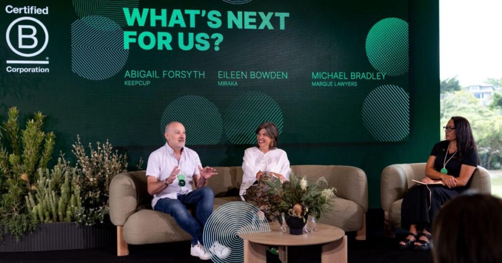 Three panellists discussing, “What’s next for us”